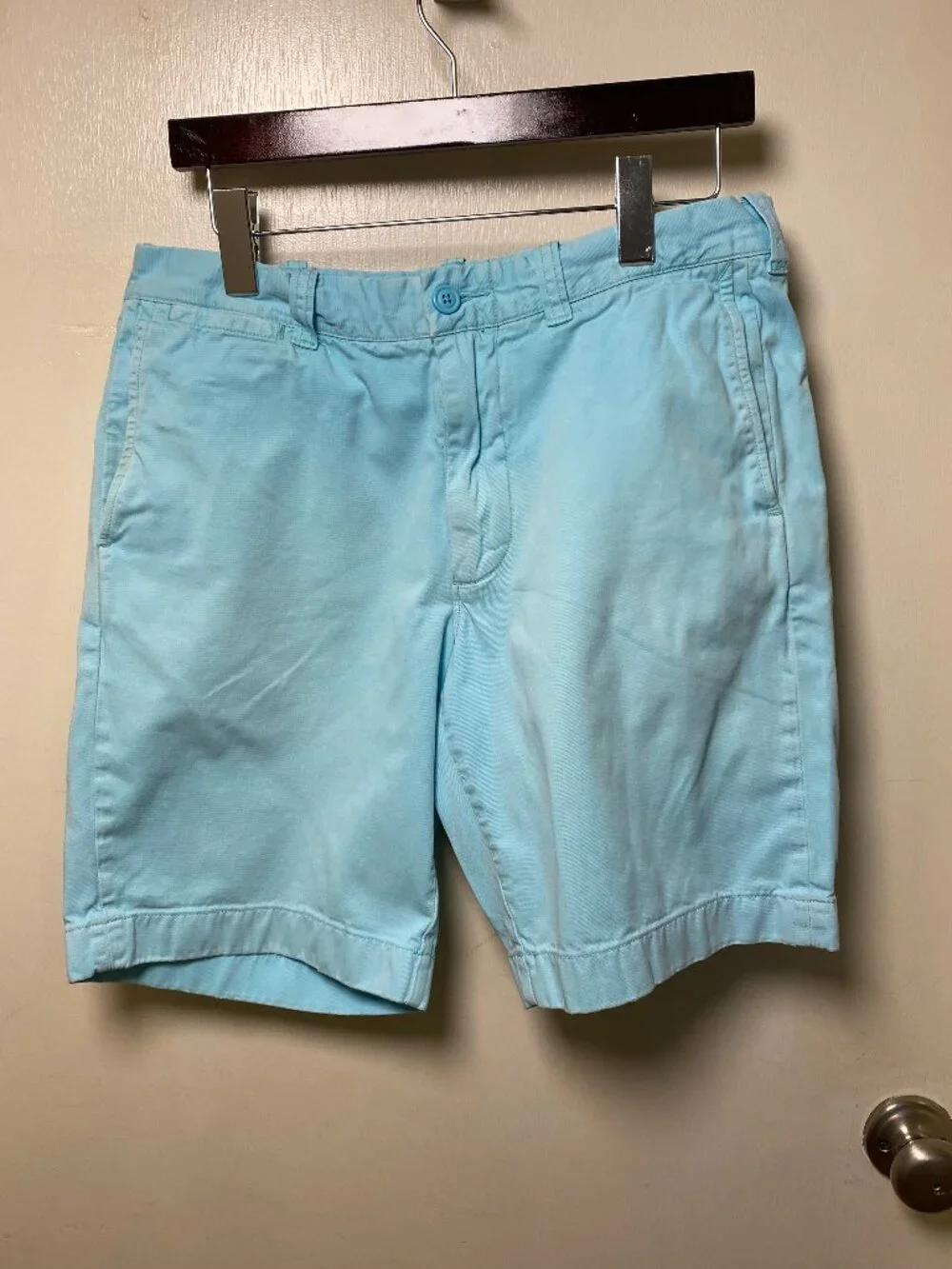 J.Crew Stanton Classic Fit Chino Shorts Garment Dyed Blue Men's Size 32 Cotton